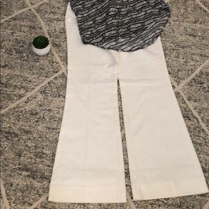 White wide leg dress pants
